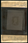 Stamp of Sperati United States, Confederate States – 1862 10c and, two glass clichés with reverse imagee in red and black (dated Sep 1951), and three glass clichés of the 1863 10c in black and vermilion, also one master cliché on cellulo