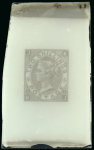 Stamp of Sperati Great Britain – 1880 2s Queen Victoria, group of three glass clichés of position KJ