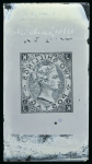 Stamp of Sperati Great Britain – 1880 2s Queen Victoria, group of three glass clichés of position KJ