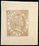 Stamp of Sperati Great Britain – 1880 2s Queen Victoria, group of three glass clichés of position KJ