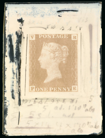 Stamp of Great Britain » 1840 1d Black V. R. Official Great Britain – 1840 Penny Black Official VR, an outstanding group of ten glass clichés