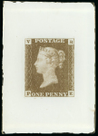 Stamp of Great Britain » 1840 1d Black V. R. Official Great Britain – 1840 Penny Black Official VR, an outstanding group of ten glass clichés