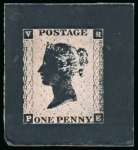 Stamp of Great Britain » 1840 1d Black V. R. Official Great Britain – 1840 Penny Black Official VR, an outstanding group of ten glass clichés