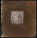 Stamp of Sperati Tobago – 1880 6d, two extremely scarce glass support clichés