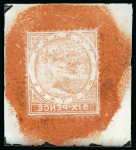 Stamp of Sperati Tobago – 1880 6d, two extremely scarce glass support clichés