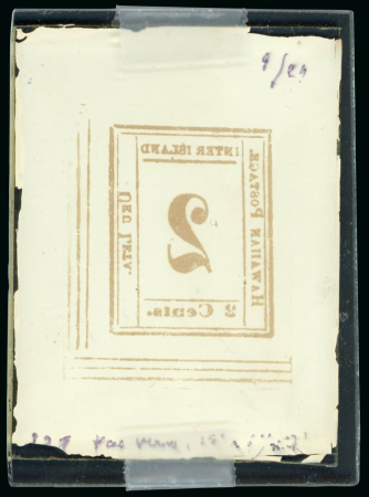 Stamp of United States » U.S. Possessions » Hawaii United States, Hawaii – 1859-63, 2c group of four glass clichés and three clichés on celluloid