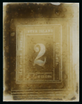 Stamp of United States » U.S. Possessions » Hawaii United States, Hawaii – 1859-63, 2c group of four glass clichés and three clichés on celluloid