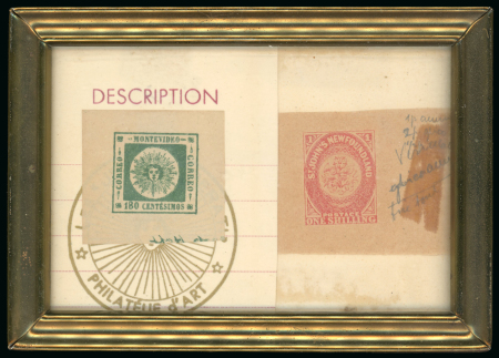 Stamp of Sperati Uruguay and Newfoundland – Uruguay 1859 180c proof on paper in green mounted on card