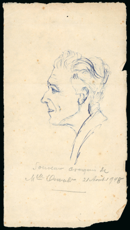 Stamp of Sperati ean de Sperati 1948 – a sketch of Jean de Sperati in profile,