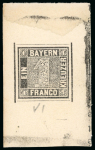 Stamp of Sperati German States, Bavaria – 1849 1kr a very fine group of six production items