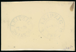 Stamp of German States » Saxony German States, Saxony – 1850 3pf, group of two beautiful glass support clichés