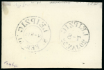 Stamp of German States » Saxony German States, Saxony – 1850 3pf, group of two beautiful glass support clichés