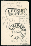 Stamp of German States » Saxony German States, Saxony – 1850 3pf, group of two beautiful glass support clichés