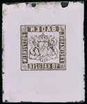 Stamp of Sperati German States, Baden – 1862-66 18kr, two glass suppoirt clichés