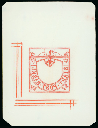 Stamp of Sperati Switzerland, Canton Basel – 1845 “Basel Dove” 2½rp, four production items