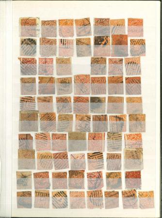 Stamp of Indian States » Jammu & Kashmir 1879-94, group on 10 stockpages with many used stamps and some unused sheets
