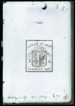 Stamp of Sperati Switzerland, Canton Geneva – 1845 small eagle issue, one master cliché on celluloid