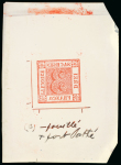 Stamp of German States » Saxony German States, Saxony – 1850 3pf, one glass support cliché in black