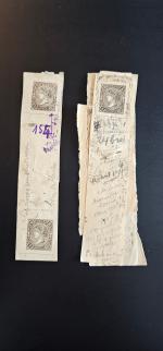 Stamp of Sperati Spain – 1865 1r Queen Isabella II and 1874 10p allegory of justice, eleven trial prints