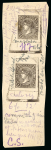 Stamp of Sperati Spain – 1865 1r Queen Isabella II and 1874 10p allegory of justice, eleven trial prints