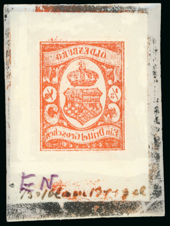 Stamp of Sperati German States, Oldenburg – 1859-61, 1/3gr one finished reproduction, unused (type A)