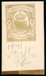 Stamp of Sperati German States, Oldenburg – 1861, 2gr one negative master cliché dated July 1941
