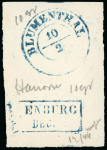 Stamp of German States » Hannover German States, Hannover – 1860 10gr, two glass support clichés of extraordinary beauty