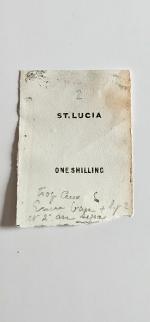 Stamp of Sperati St Lucia – 1885 1s, three glass support clichés, 13 items