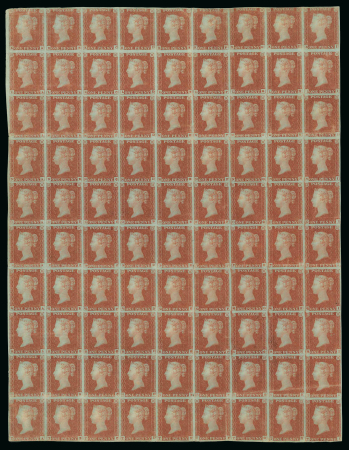 Stamp of Great Britain » 1841 1d Red 1841 1d red-brown pl.80 EA-TI in mint block of 90