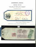 Stamp of Great Britain » 1855-1900 Surface Printed » 1887-1900 Jubilee Issue & 1891 £1 Green 1883 2s6d lilac in block of four, 1887-92 Jubilee 10d and £1 green on Foreign Office Diplomatic parcel tag to Guatemala