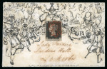 Stamp of Great Britain » 1840 Mulreadys & Caricatures » Caricatures 1840 (Aug) Southgate no.3 envelope from Moffatt to Lockerbie bearing 1840 1d black pl.6 JJ