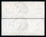 Stamp of Great Britain » King Edward VII » 1911-13 Somerset House Issues 1911, £1 deep green used vertical pair, neatly cancelled by two Guernsey cds