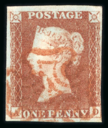 Stamp of Great Britain » 1840 1d Black and 1d Red plates 1a to 11 1841 1d red-brown (AD) Pl.8 from the ''black'' printing with red MC