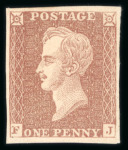 Stamp of Great Britain » Line Engraved Essays, Plate Proofs, Colour Trials and Reprints 1850 Prince Consort essay, in brown, large balanced margins all round