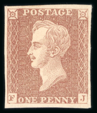 Stamp of Great Britain » Line Engraved Essays, Plate Proofs, Colour Trials and Reprints 1850 Prince Consort essay, in brown, large balanced margins all round