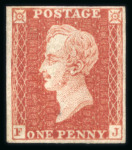 Stamp of Great Britain » Line Engraved Essays, Plate Proofs, Colour Trials and Reprints 1850 Prince Consort essay, in red, large balanced margins