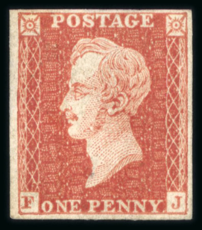 Stamp of Great Britain » Line Engraved Essays, Plate Proofs, Colour Trials and Reprints 1850 Prince Consort essay, in red, large balanced margins
