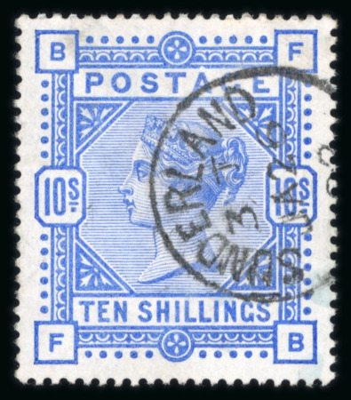 Stamp of Great Britain » 1855-1900 Surface Printed » 1883-84 & 1888 High Values 1883-84 10s ultramarine fine used with neat strike of Sunderland cds