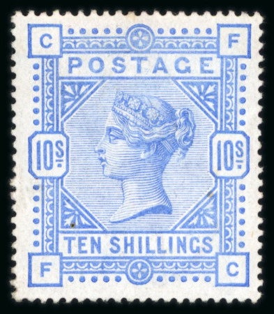 Stamp of Great Britain » 1855-1900 Surface Printed » 1883-84 & 1888 High Values 1883-84 10s pale ultramarine FC, mint large part o.g.