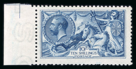 Stamp of Great Britain » King George V » 1913-19 Seahorse Issues 1915 De La Rue 10s deep (intense) bright blue marginal n.h.