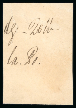 Stamp of Great Britain » Line Engraved Essays, Plate Proofs, Colour Trials and Reprints 1840 Paper and Gum Trials, two pieces of paper marked in manuscript