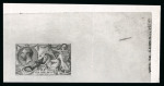 Stamp of Great Britain » King George V » 1913-19 Seahorse Issues 1929 10s Experimental Plate Proof in black, from the upper right corner of the sheet