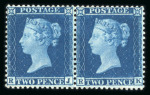 Stamp of Great Britain » 1854-70 Perforated Line Engraved 1857, 2d deep blue pl.6 RJ-RK horizontal pair, mint