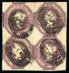 Stamp of Great Britain » 1847-54 Embossed 1847-54 Embossed 6d purple used block of four with margins all around