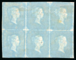 Stamp of Great Britain » London Numbered Crosses 1841 1d red-brown IB/JD in block of six cancelled by six crisp strikes of the London "12" in MC
