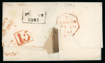 Stamp of Great Britain » 1840 1d Black and 1d Red plates 1a to 11 1841 1d red-brown pl.11 MD from the "black" printing, with margins cut into at lower right corner, on cover to Stirling from Glasgow