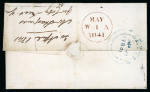 Stamp of Great Britain » Distinctive Maltese Cross Cancellations 1841 1d red-brown on with four margins on cover to Edinburgh tied fine strike in black of the Settle distinctive MC