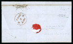 Stamp of Great Britain » 1841 2d Blue 1841 2d blue pl.3 HL on cover tied by Scottish numeral with "Paid 6d Extra" boxed hs in red below