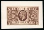 Stamp of Great Britain » King George V » 1924-36 Issues 1935 Silver Jubilee 1 1/2d imperforate colour trial