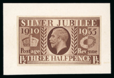 Stamp of Great Britain » King George V » 1924-36 Issues 1935 Silver Jubilee 1 1/2d imperforate colour trial
